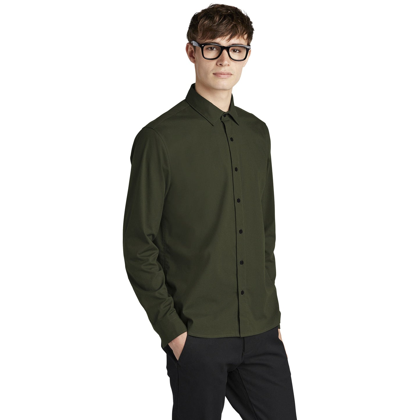 Deep Black Button Up Shirt - Mercer+Mettle - Modern Fit