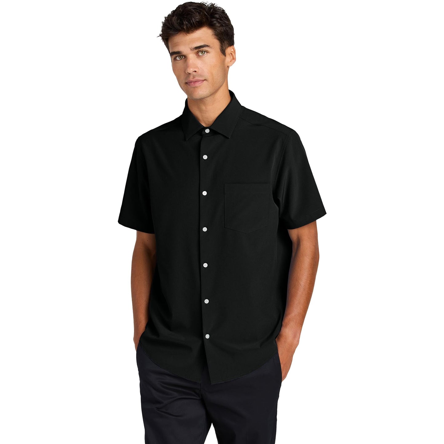 Deep Black Button Up Shirt - Mercer+Mettle - Stylish Tech