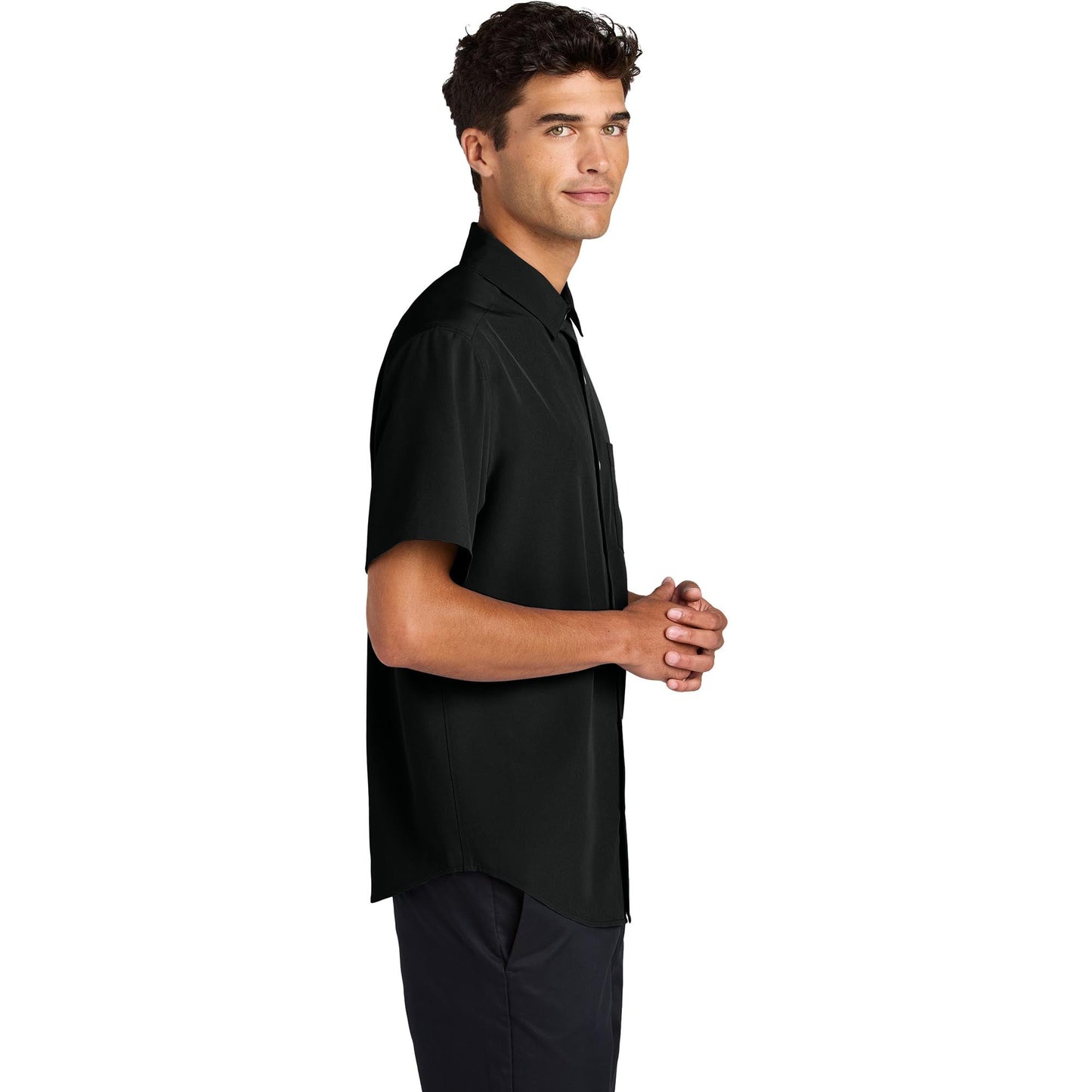 Deep Black Button Up Shirt - Mercer+Mettle - Stylish Tech