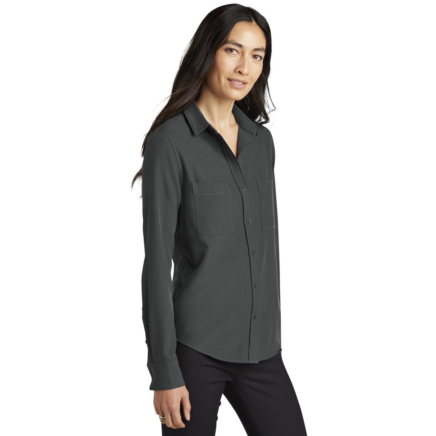 Deep Black Blouses - Mercer+Mettle - Stylish Crepe Blouse