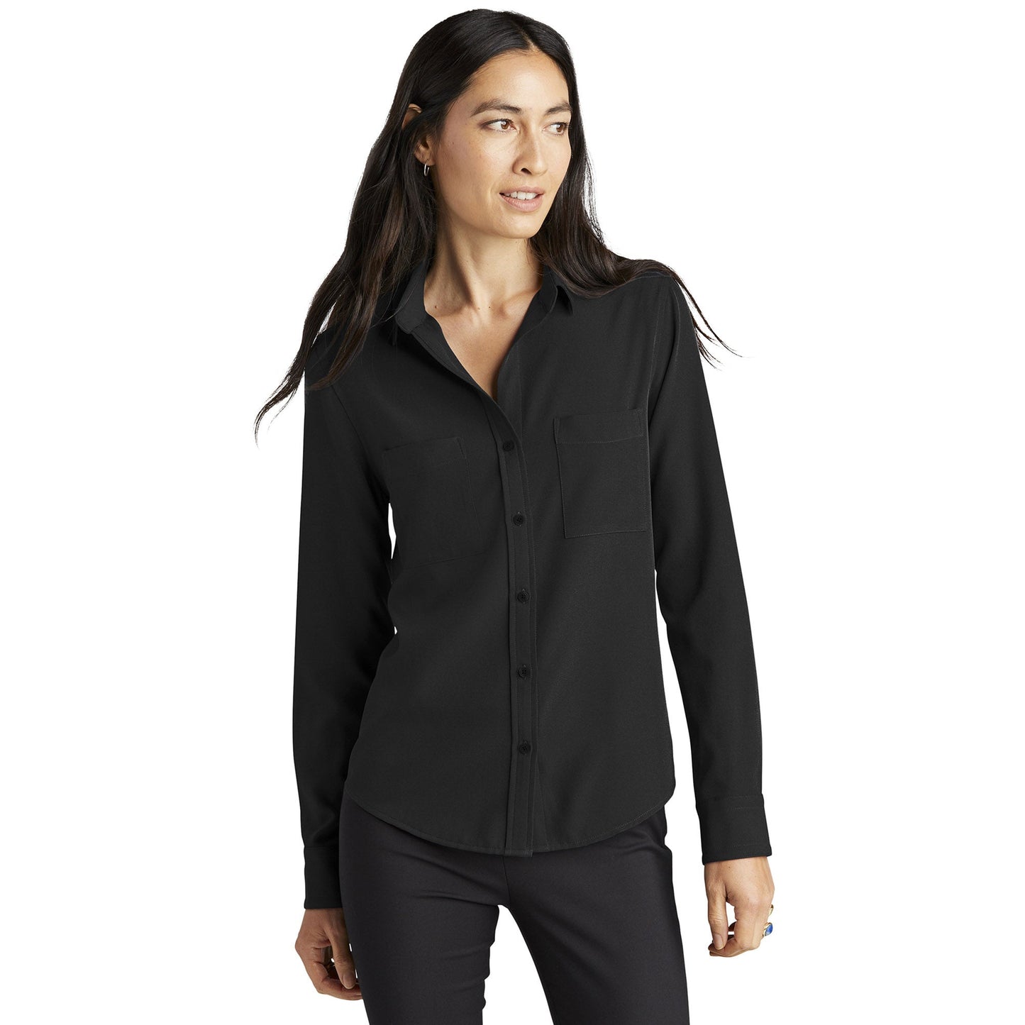Deep Black Blouses - Mercer+Mettle - Stylish Crepe Blouse