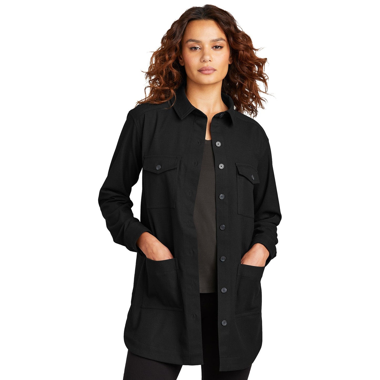 Deep Black Button Up Shirt - Mercer+Mettle - Stylish Twill