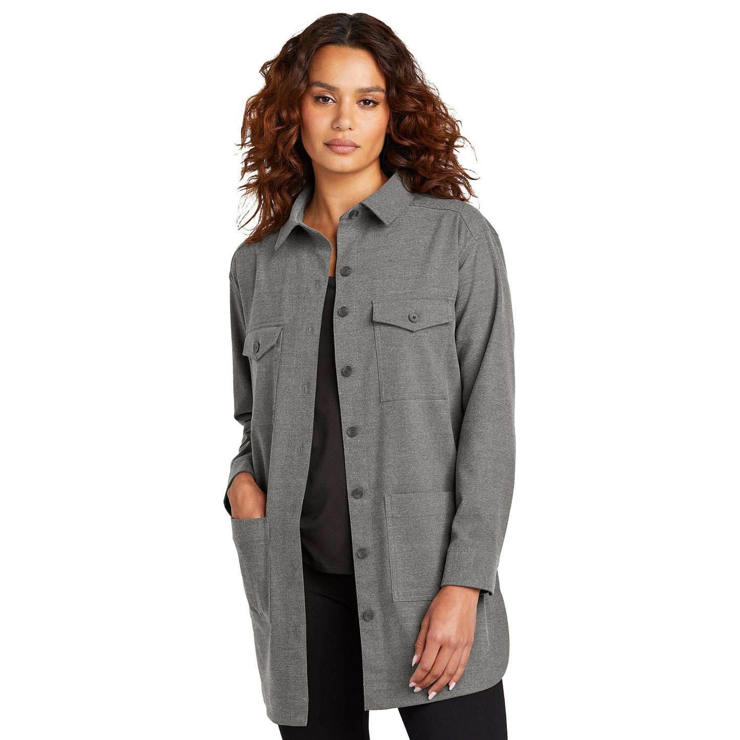 Deep Black Button Up Shirt - Mercer+Mettle - Stylish Twill