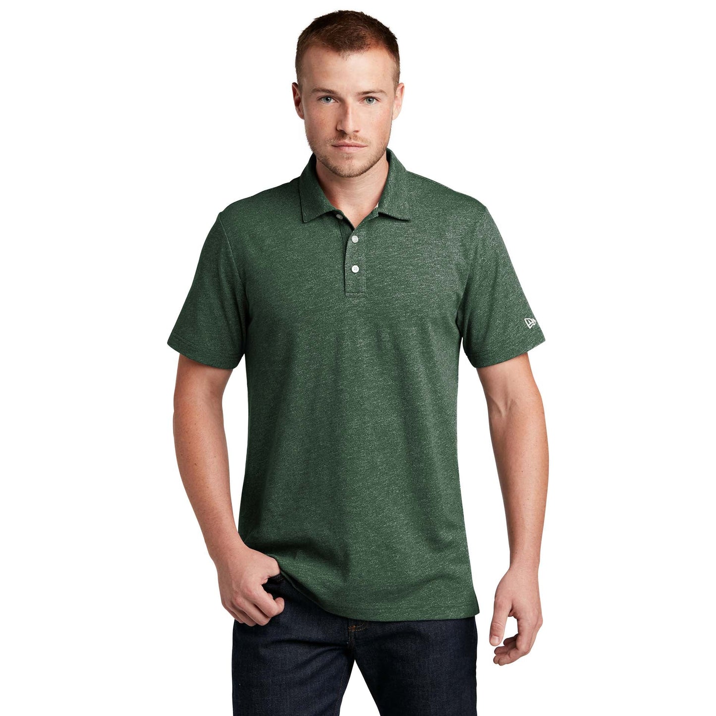 Black Twist Polo Shirt - New Era - Soft Slub Fabric