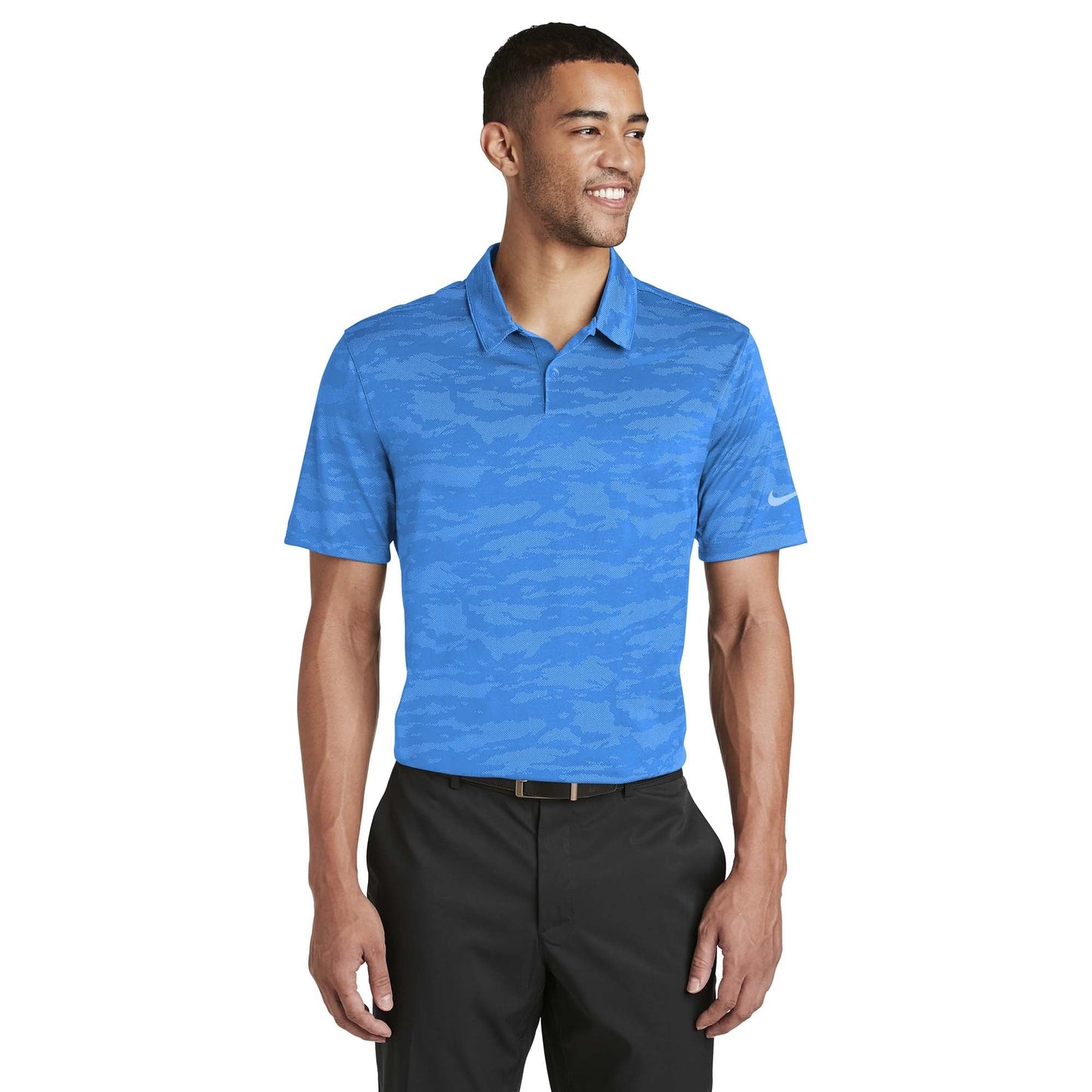 Blue Polo Shirts - Nike - Stylish Jacquard Design - Quality