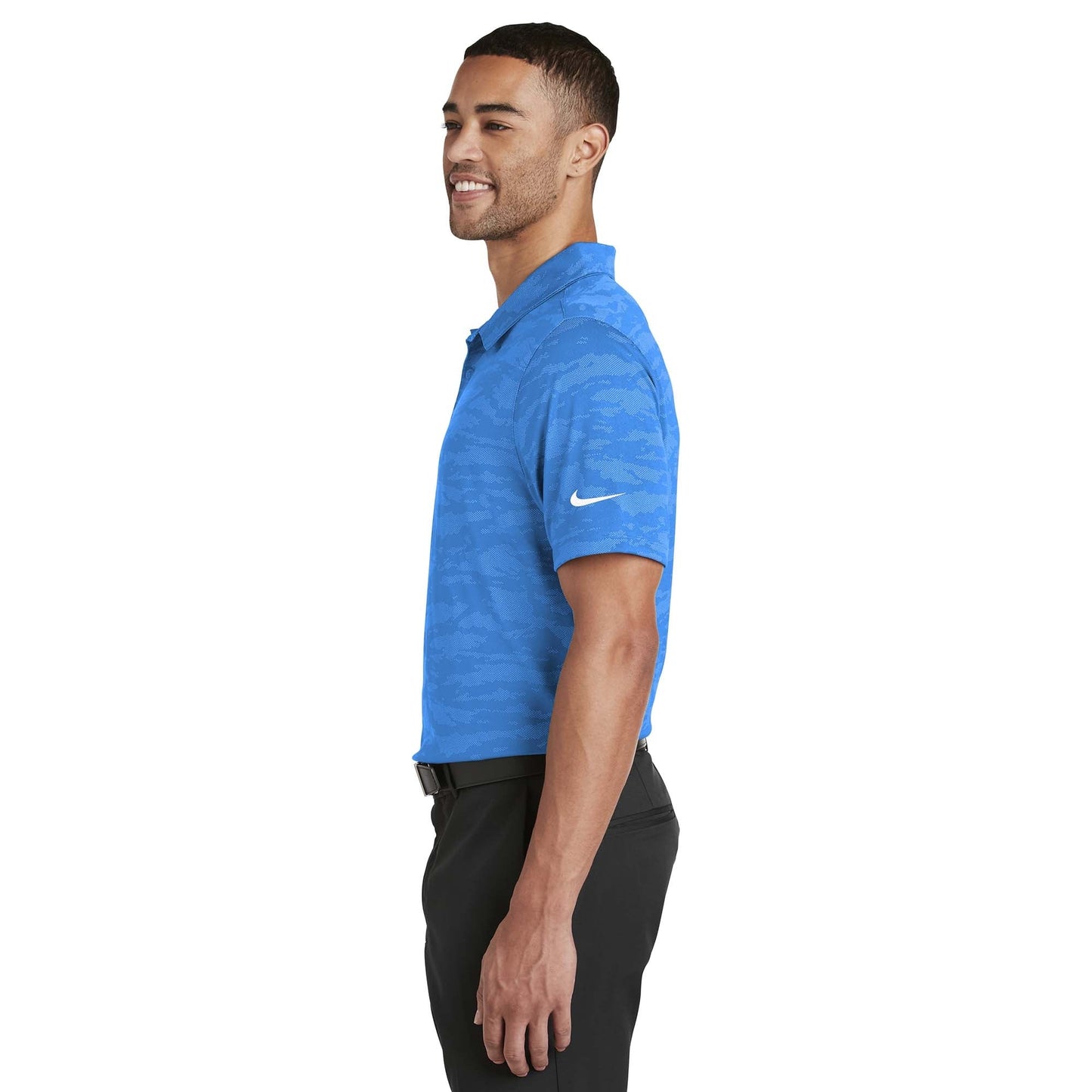 Blue Polo Shirts - Nike - Stylish Jacquard Design - Quality