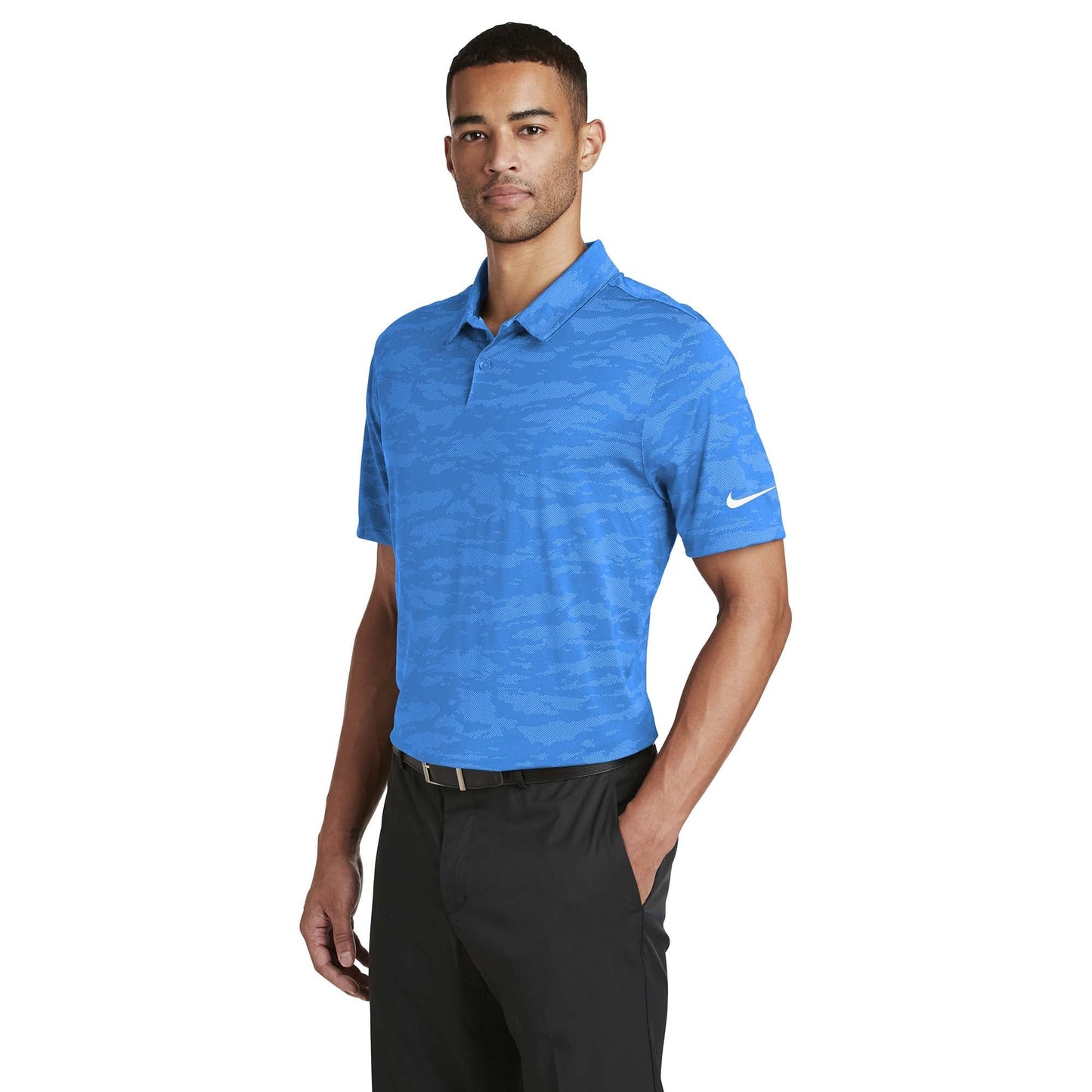 Blue Polo Shirts - Nike - Stylish Jacquard Design - Quality