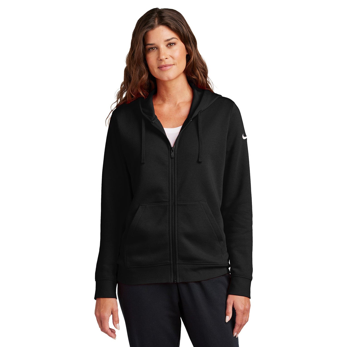 Black Sweatshirts - Nike - Cozy Full-Zip Hoodie - Fleece
