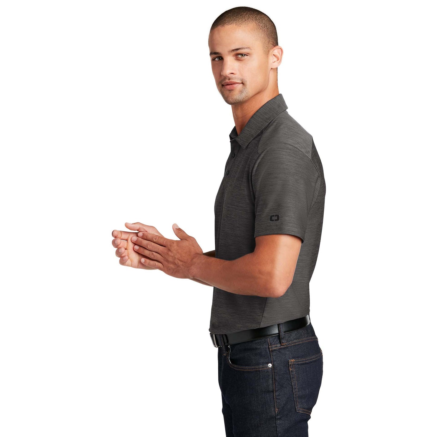 Blacktop Polo Shirts - OGIO - Tonal Heather Fabric