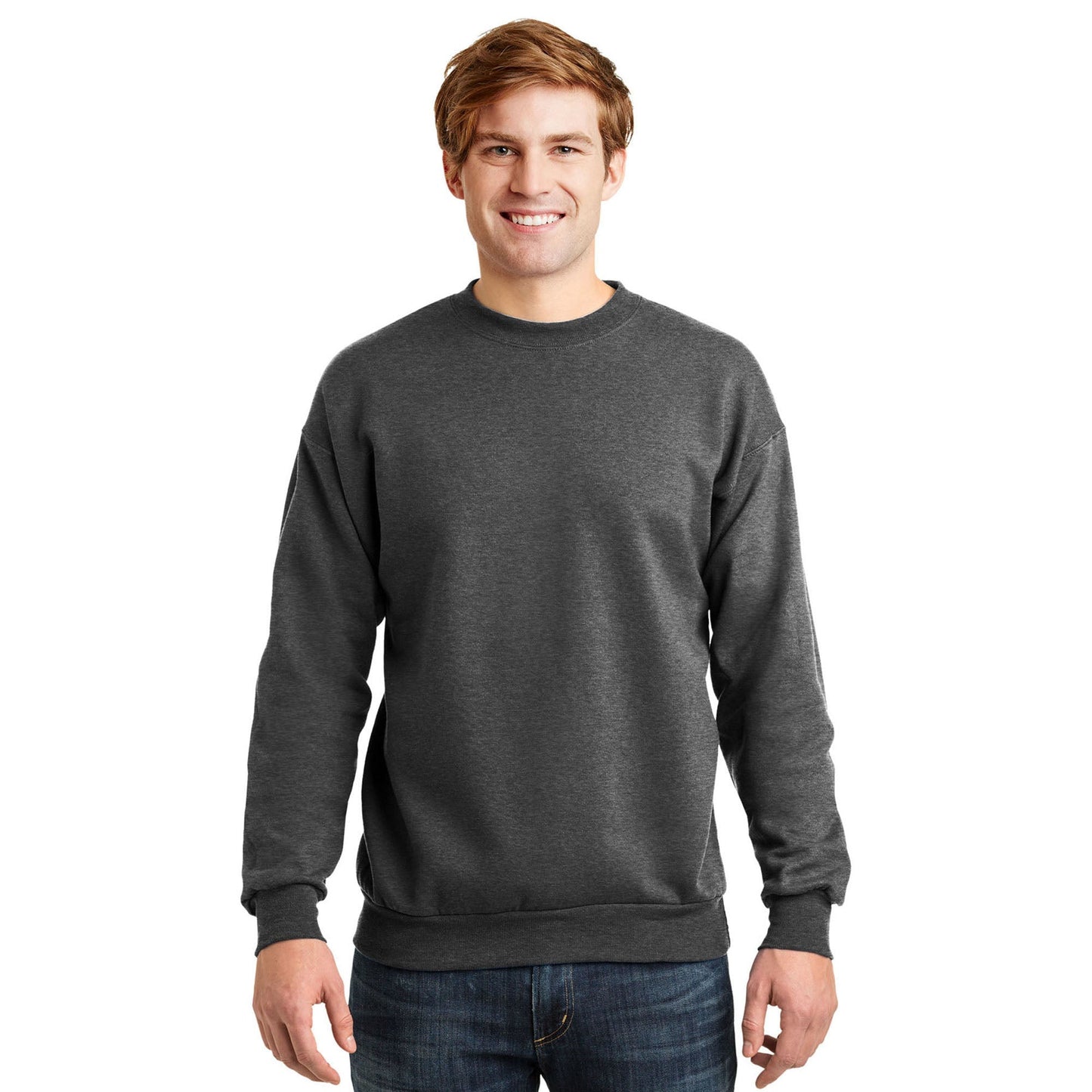 White Sweatshirts - Cozy Crewneck - Hanes - Eco-Friendly