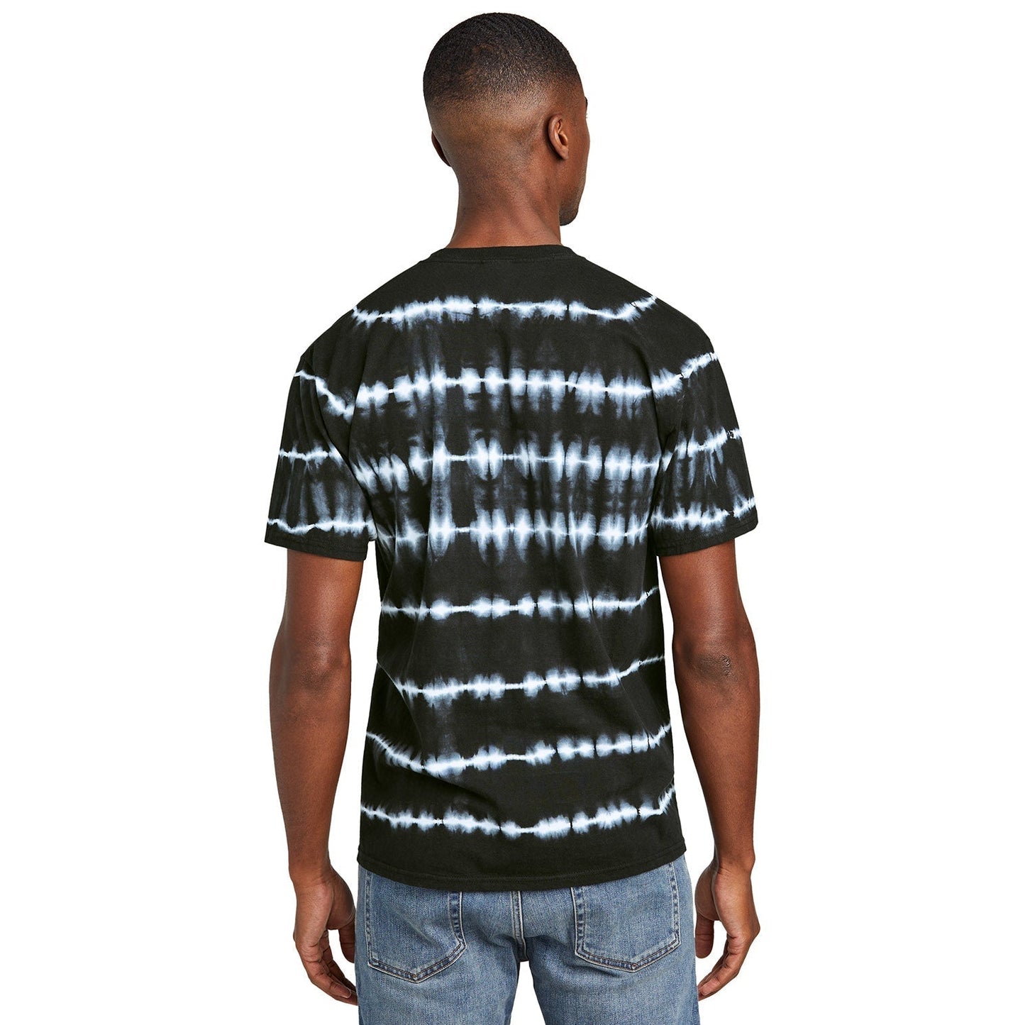 Black/White T-Shirts - Port & Company - Stylish Tie-Dye - Trendy Fashion