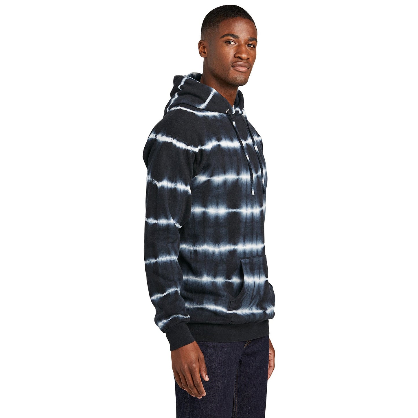 Black/White Sweatshirt - Port & Company - Tie-Dye Fleece