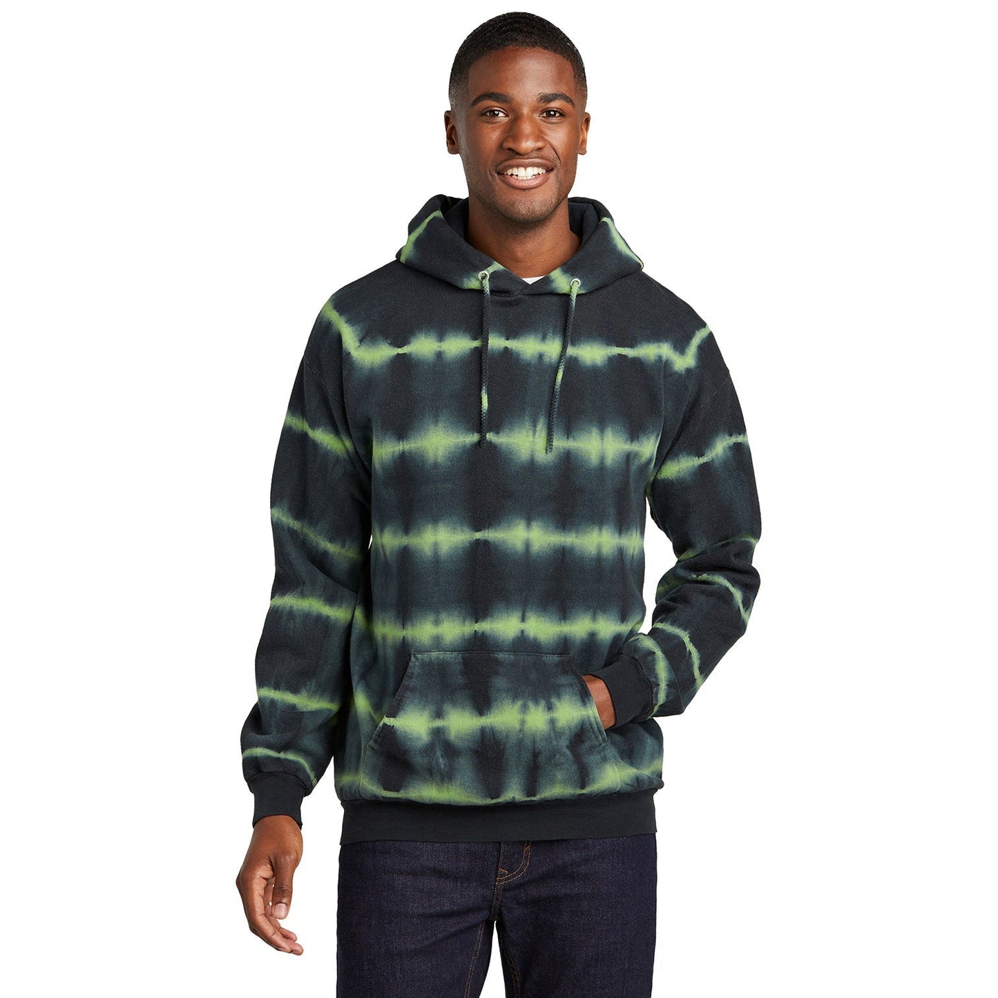 Black/White Sweatshirt - Port & Company - Tie-Dye Fleece