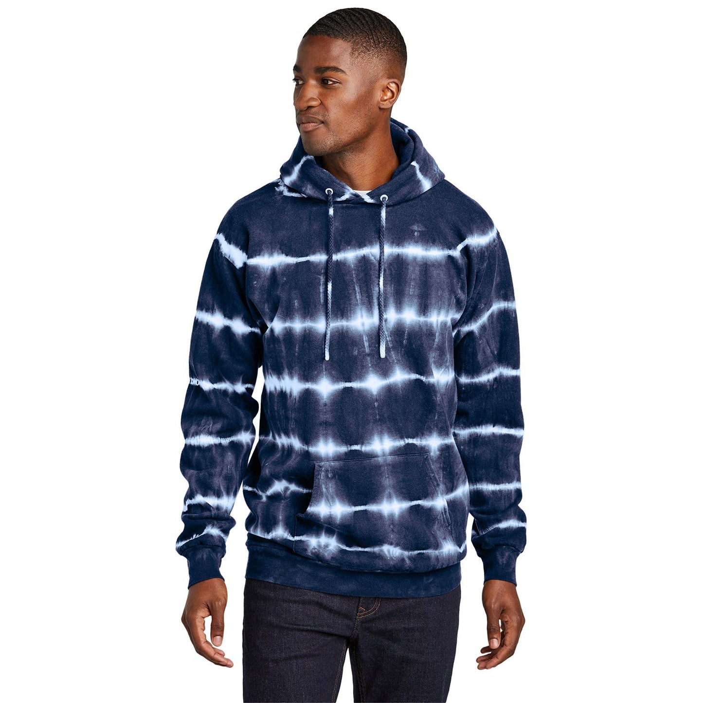 Black/White Sweatshirt - Port & Company - Tie-Dye Fleece