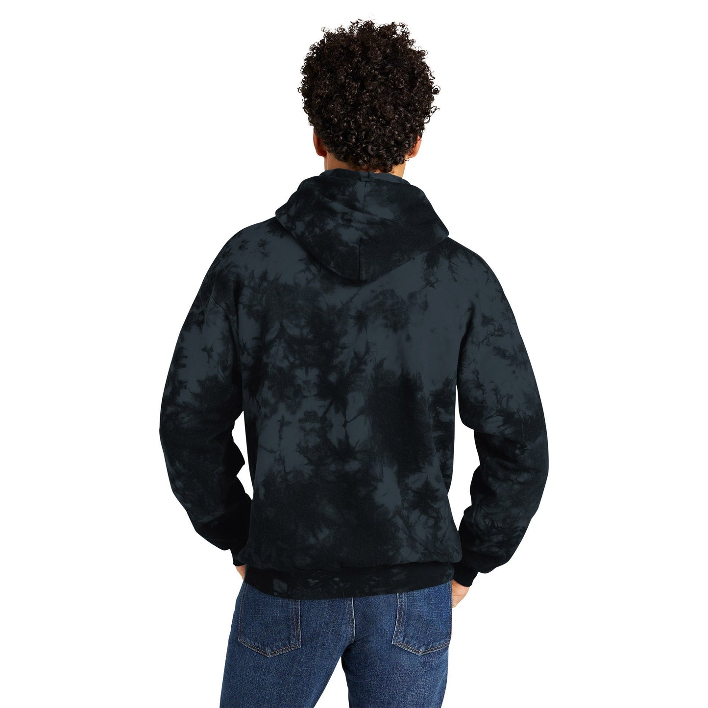 Black/Red Tie-Dye Hoodie - Port & Company - Unique Style