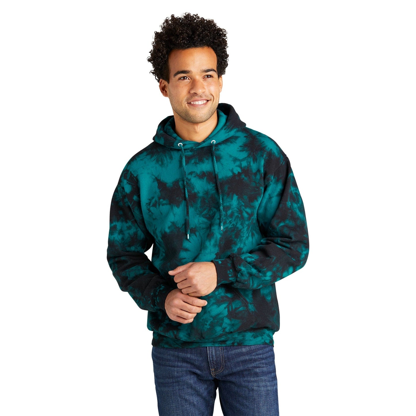Black/Red Tie-Dye Hoodie - Port & Company - Unique Style