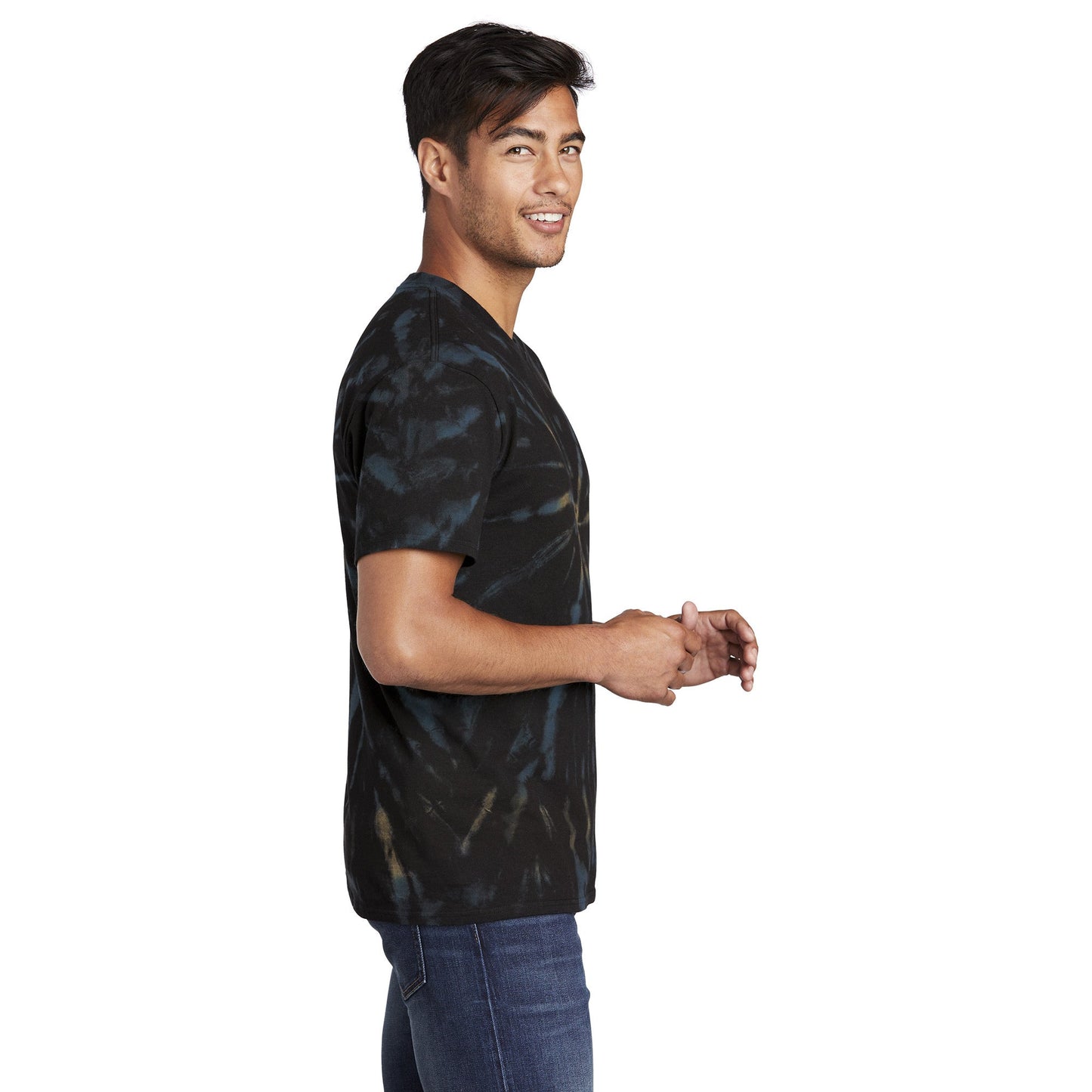 Black Galaxy Spiral T-Shirt - Port & Company - Vibrant Colors