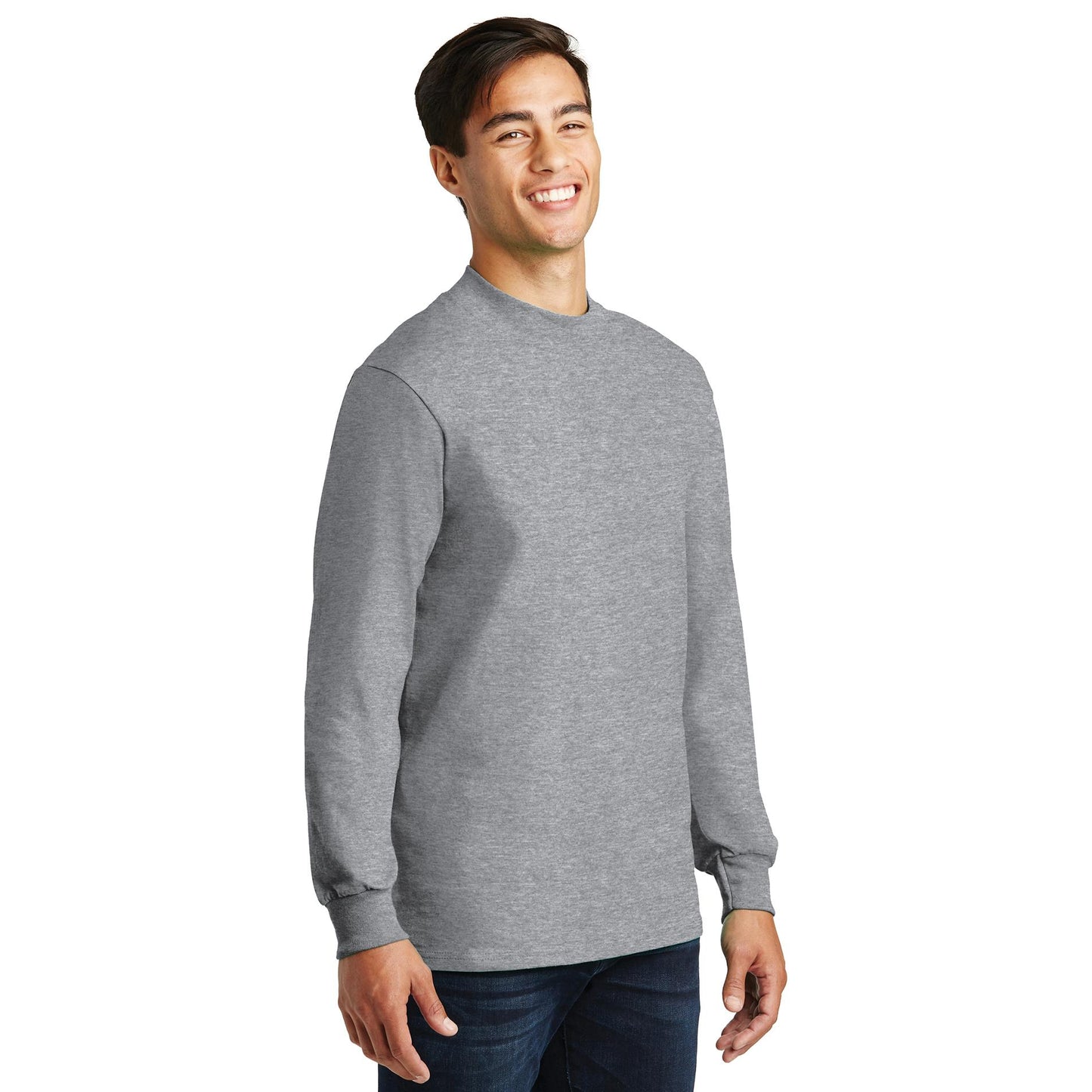 White Sweatshirts - Soft Mock Turtleneck - Port & Company - Stylish Comfort