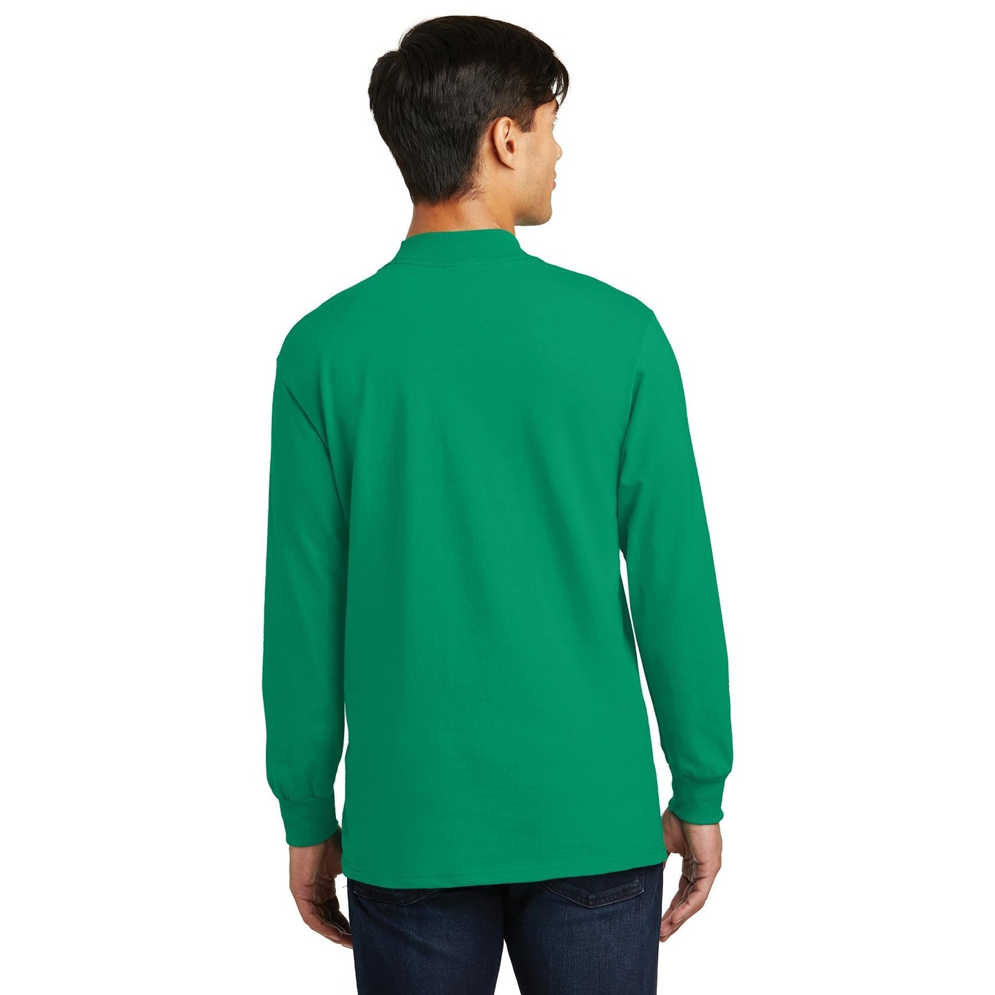 White Sweatshirts - Soft Mock Turtleneck - Port & Company - Stylish Comfort