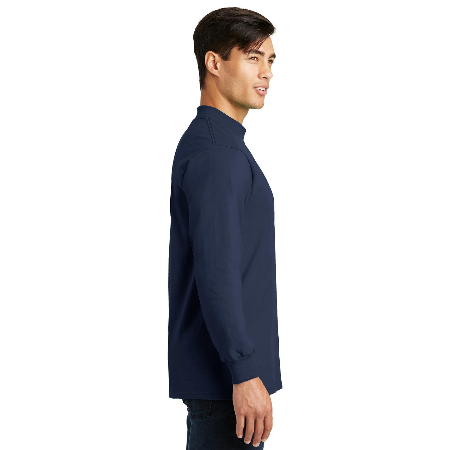 White Sweatshirts - Soft Mock Turtleneck - Port & Company - Stylish Comfort