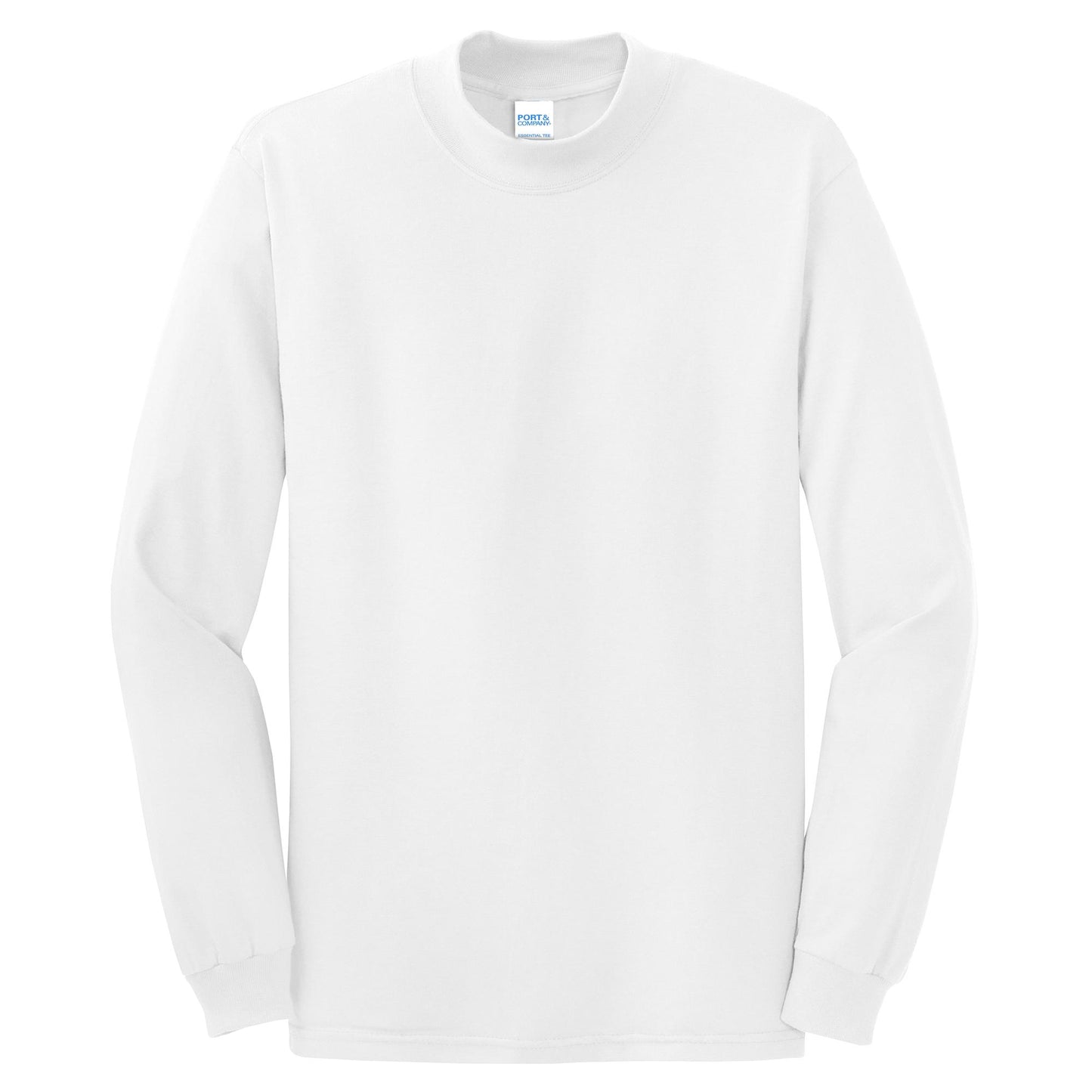 White Sweatshirts - Soft Mock Turtleneck - Port & Company - Stylish Comfort