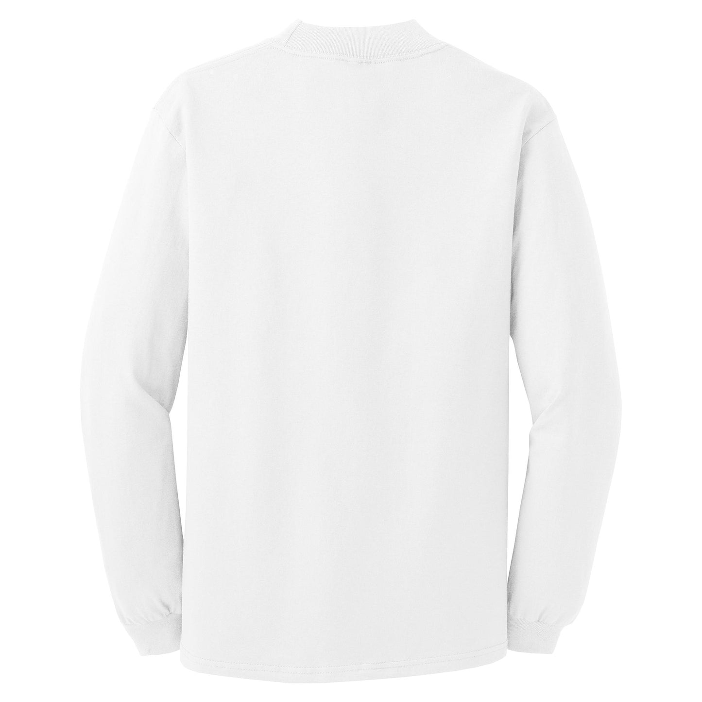White Sweatshirts - Soft Mock Turtleneck - Port & Company - Stylish Comfort