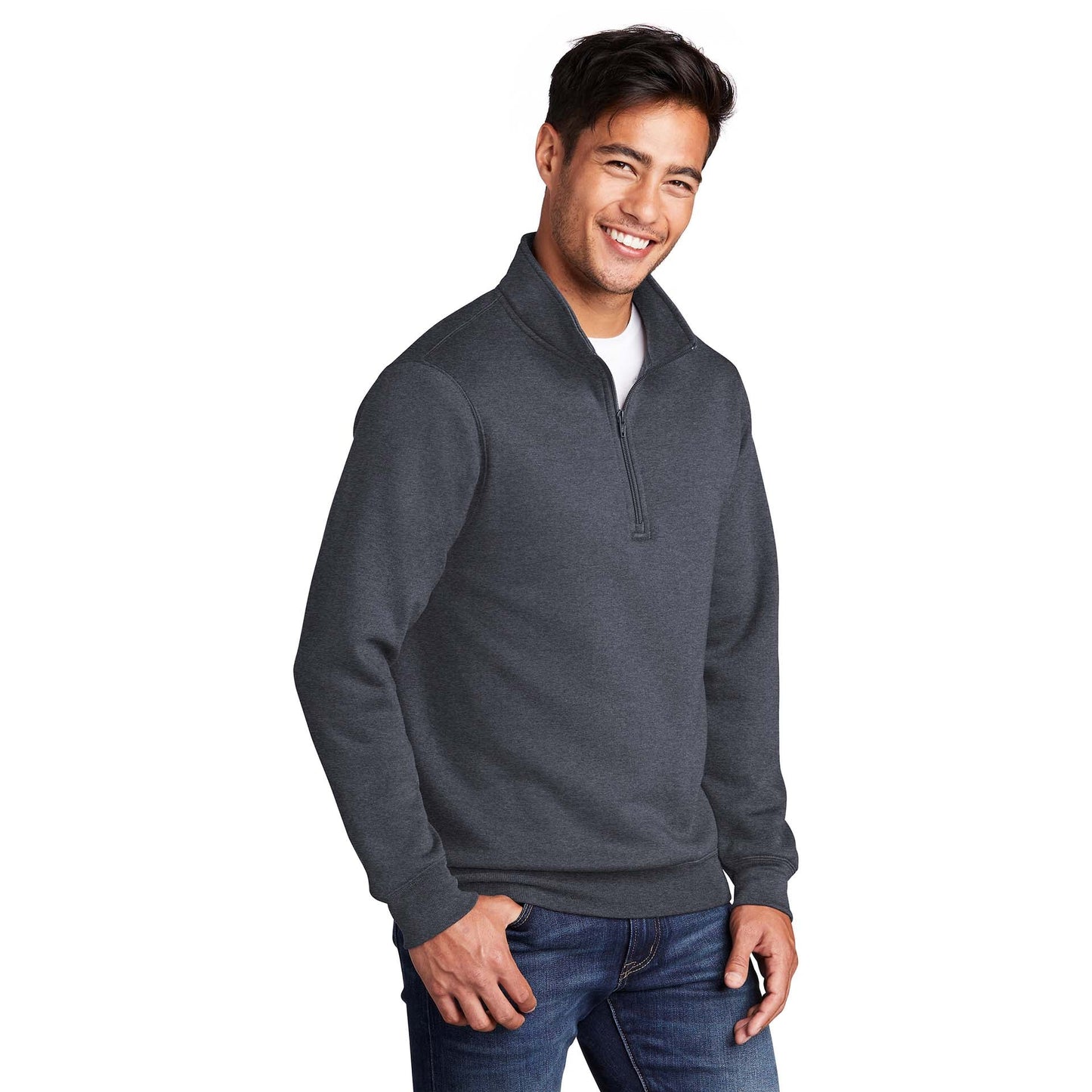 Athletic Heather Sweatshirt - Port & Company - Cozy Fleece