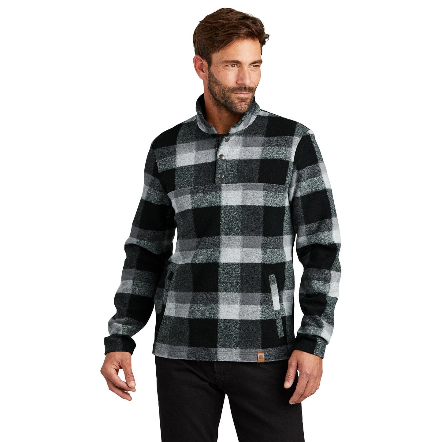 Deep Black Plaid Sweatshirts - Russell Outdoors - Stylish Fabric