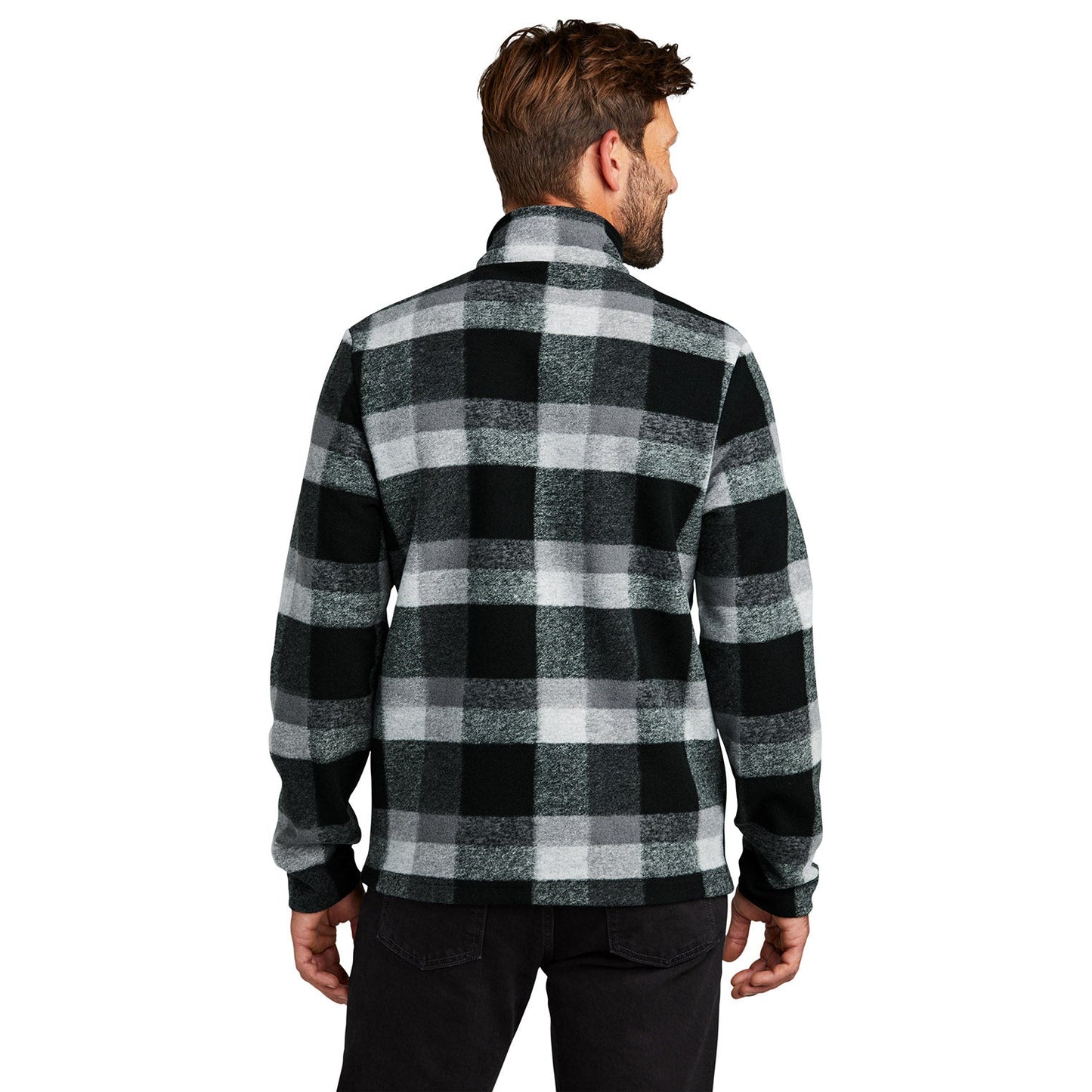 Deep Black Plaid Sweatshirts - Russell Outdoors - Stylish Fabric