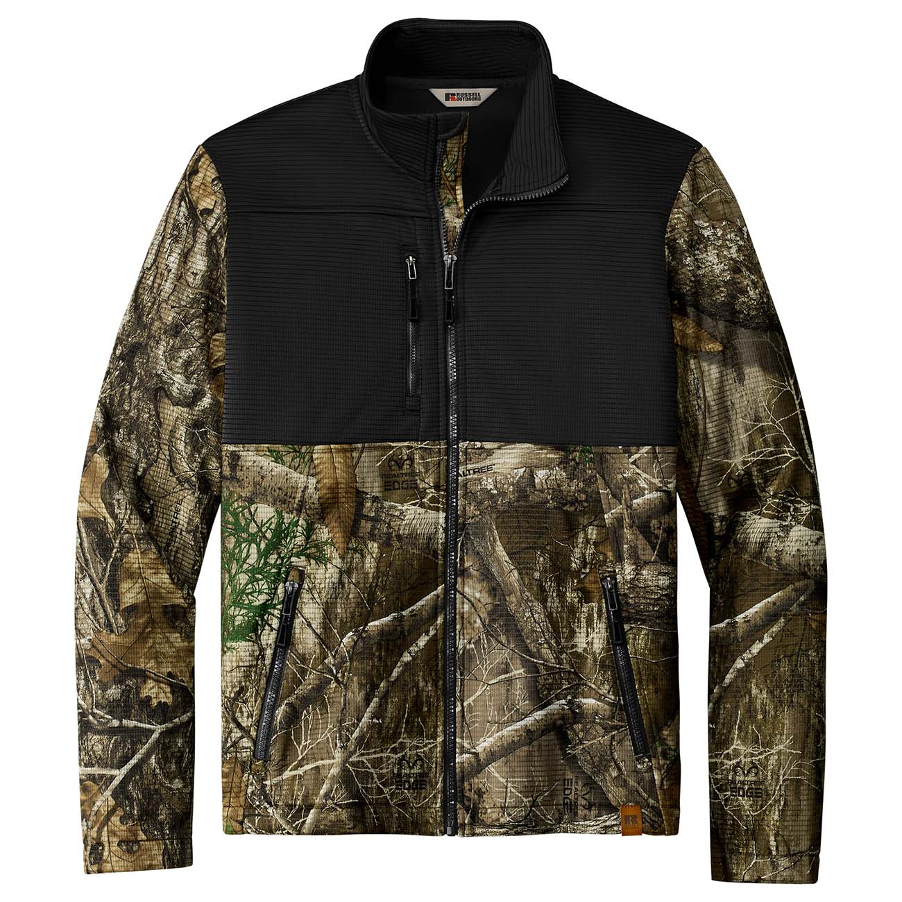 Deep Black Sweatshirt - Russell Outdoors - Colorblock Design