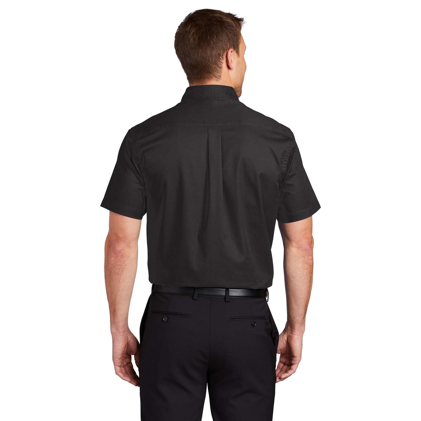Black/Light Stone Button Up Shirt - Port Authority - Easy Care