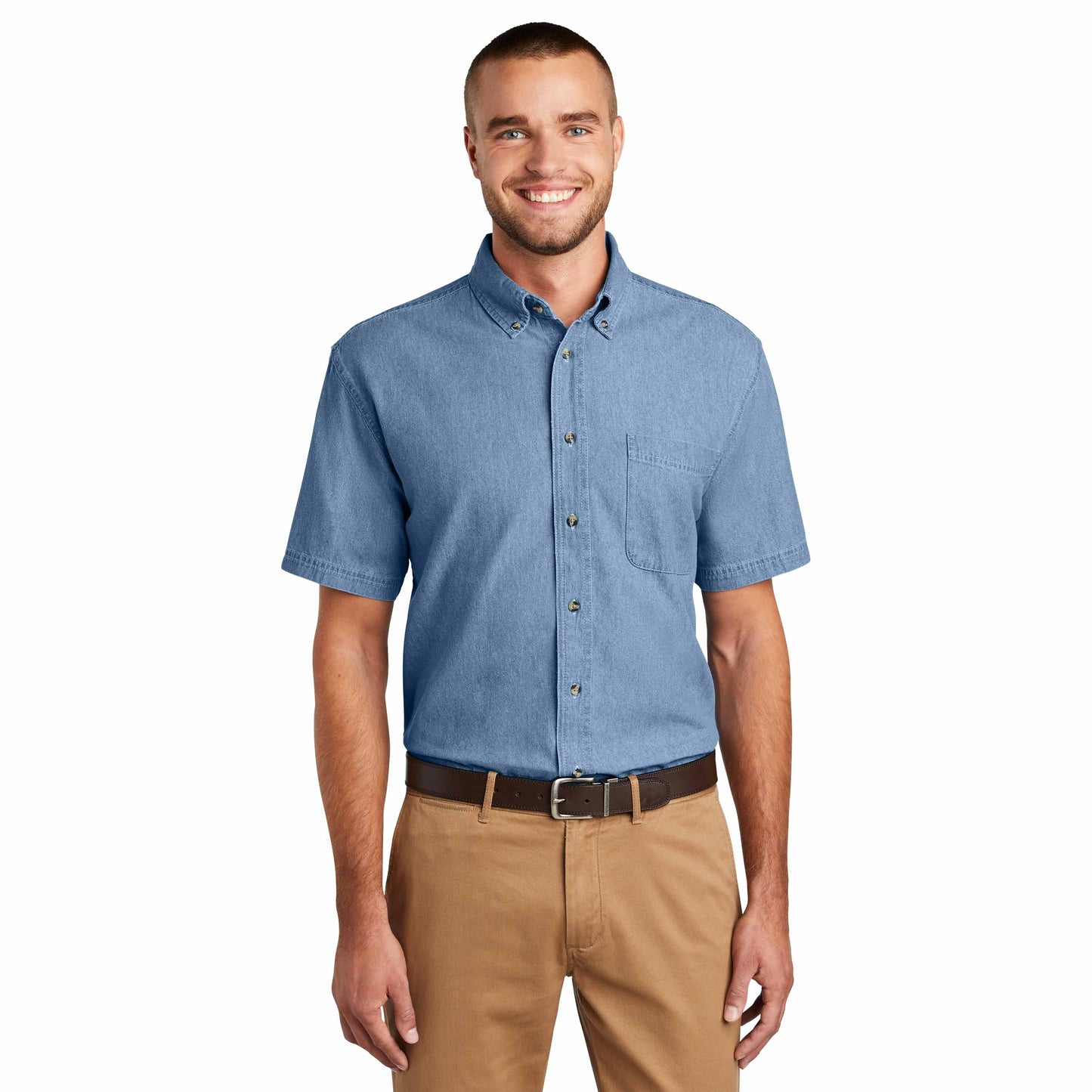 Faded Blue Denim Shirt - Port & Company - Durable Style