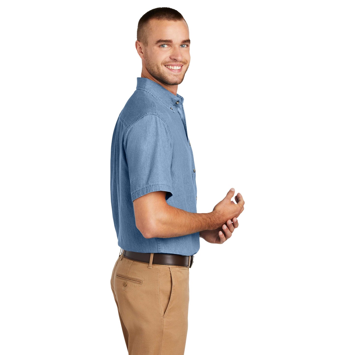 Faded Blue Denim Shirt - Port & Company - Durable Style