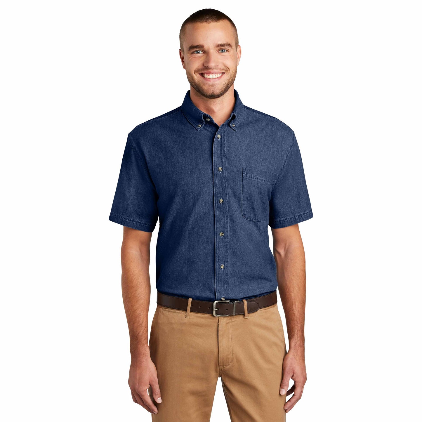Faded Blue Denim Shirt - Port & Company - Durable Style