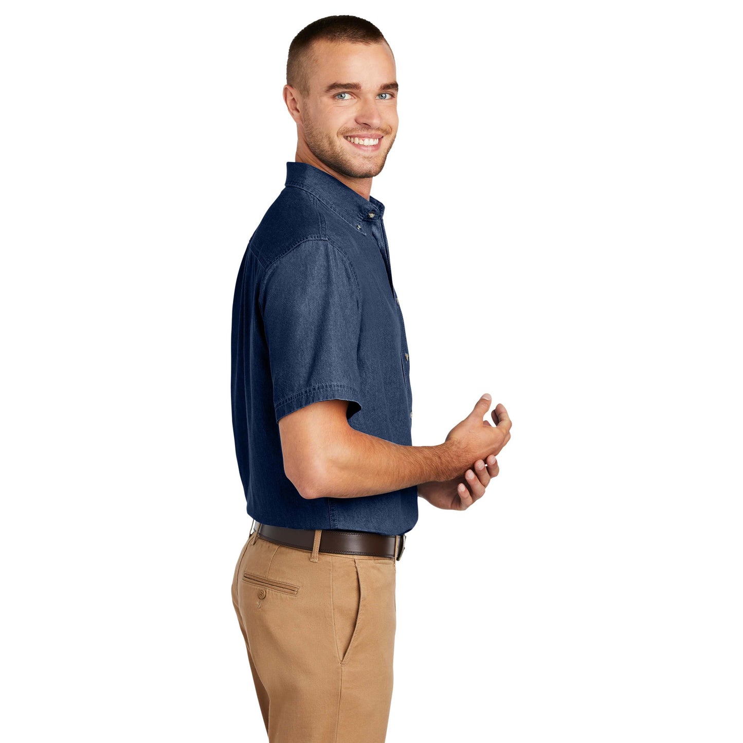 Faded Blue Denim Shirt - Port & Company - Durable Style