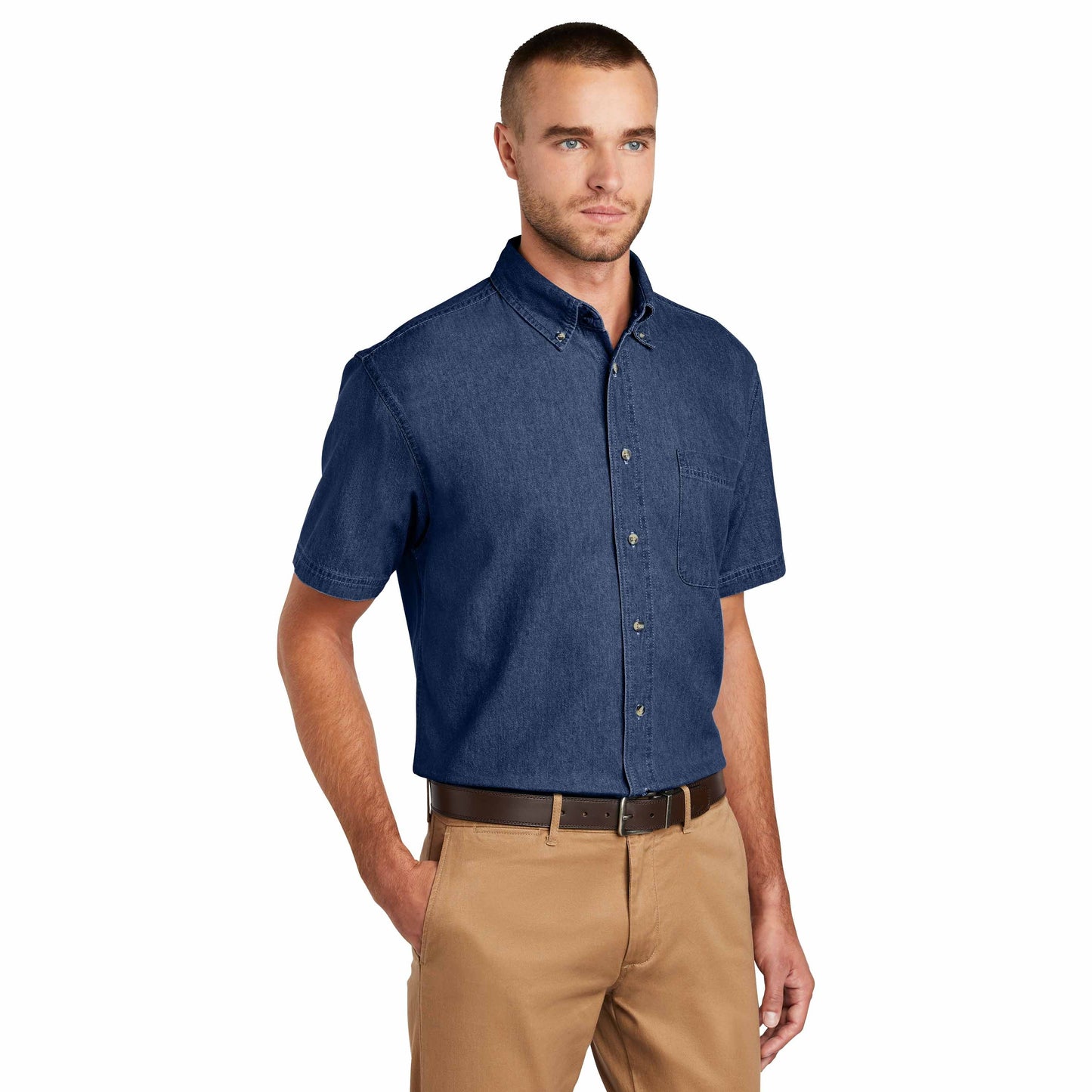 Faded Blue Denim Shirt - Port & Company - Durable Style