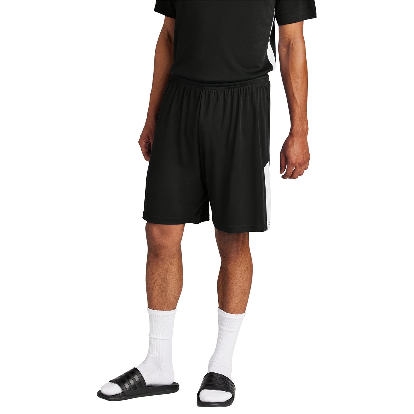 Black/White Shorts - Sport-Tek - Snag-Resistant Fabric