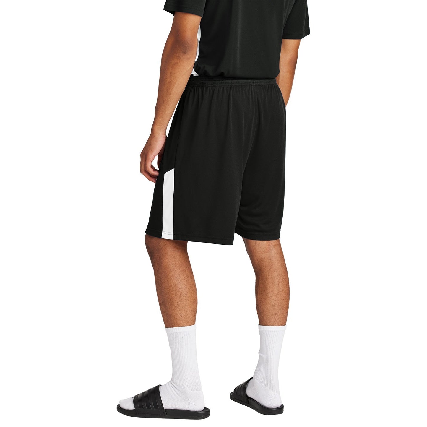Black/White Shorts - Sport-Tek - Snag-Resistant Fabric