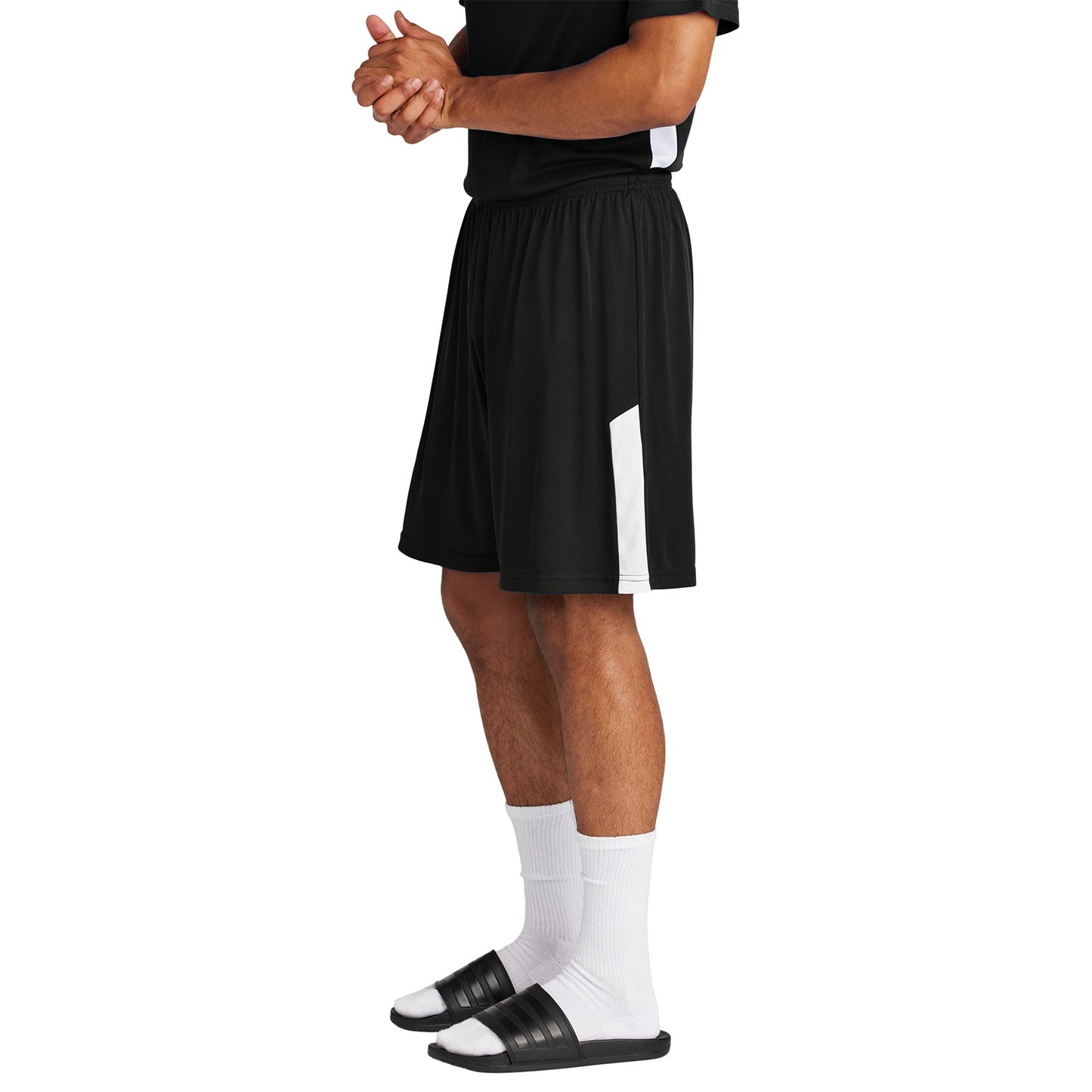 Black/White Shorts - Sport-Tek - Snag-Resistant Fabric