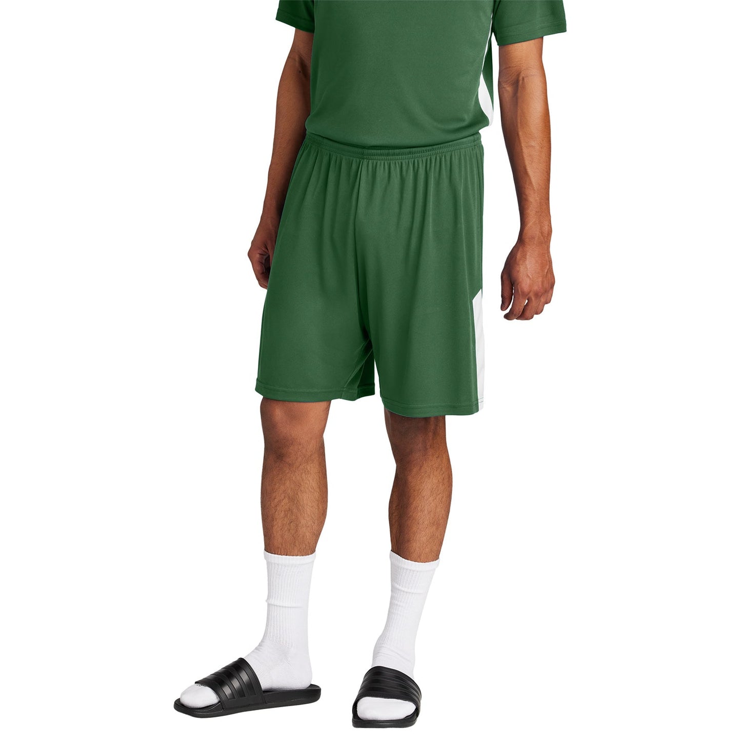Black/White Shorts - Sport-Tek - Snag-Resistant Fabric