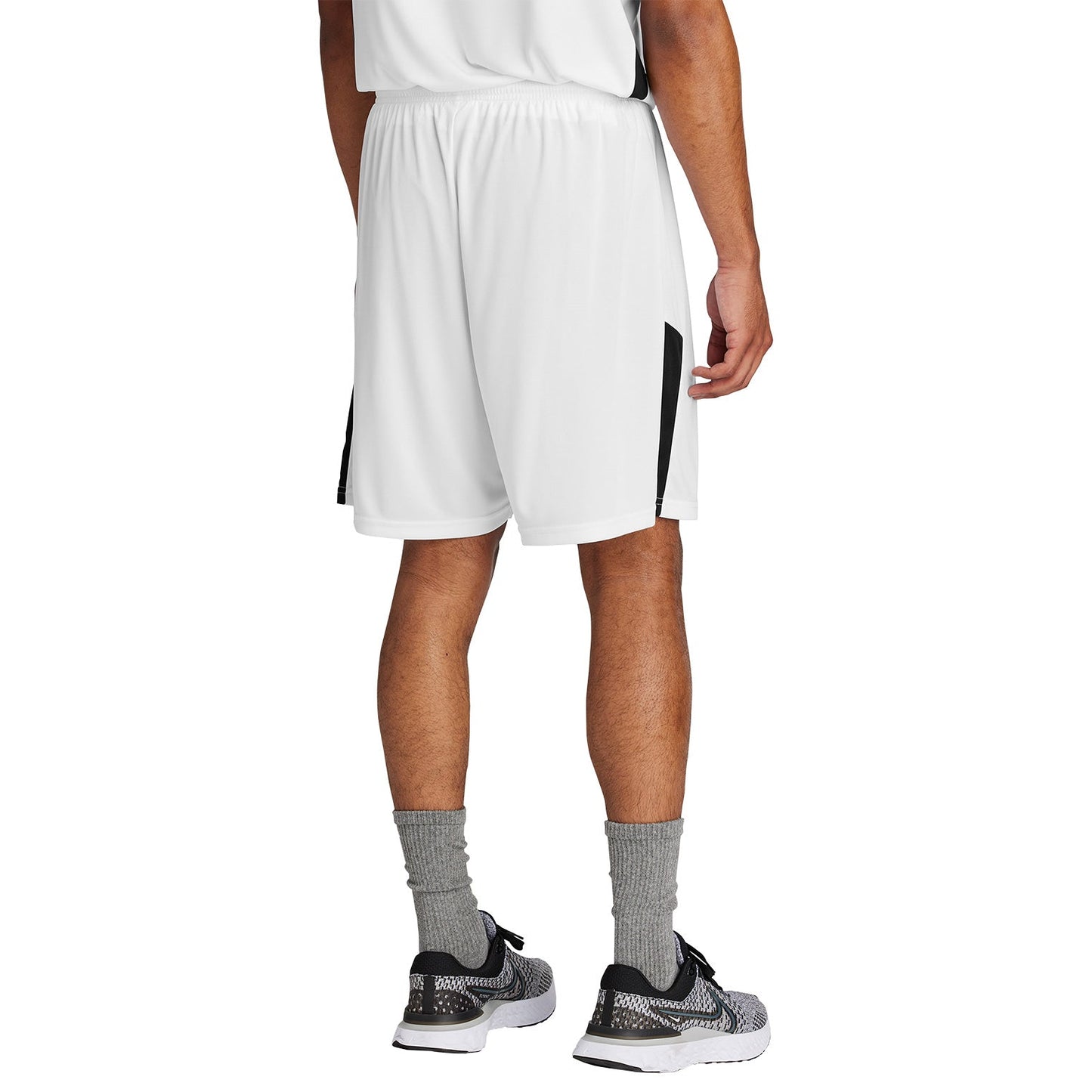 Black/White Shorts - Sport-Tek - Snag-Resistant Fabric