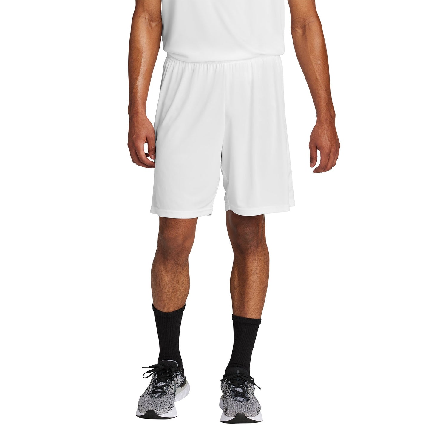 Black/White Shorts - Sport-Tek - Snag-Resistant Fabric
