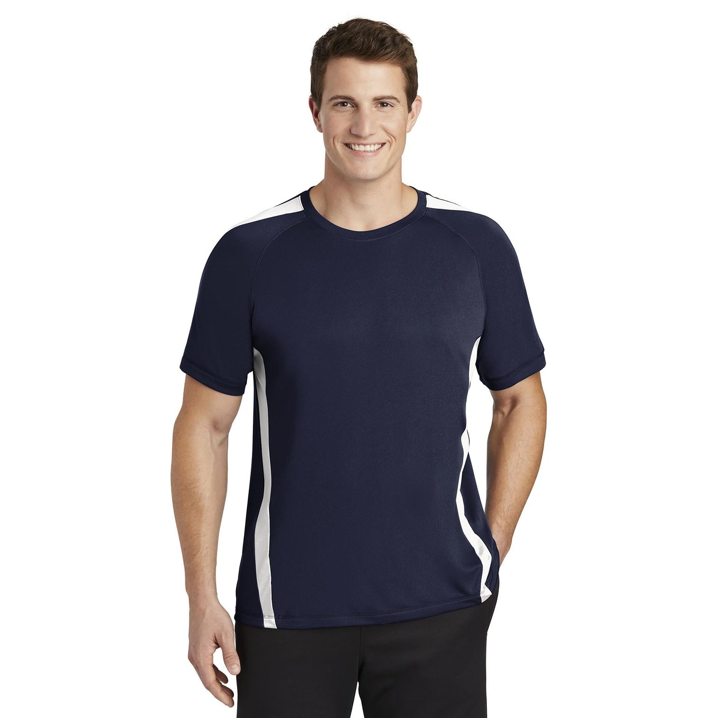 Black/Lime Shock T-Shirts - Sport-Tek - Colorblock Design