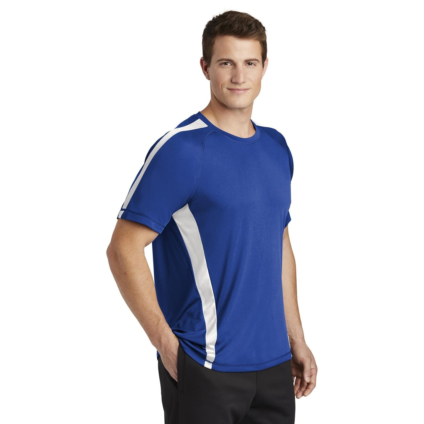 Black/Lime Shock T-Shirts - Sport-Tek - Colorblock Design