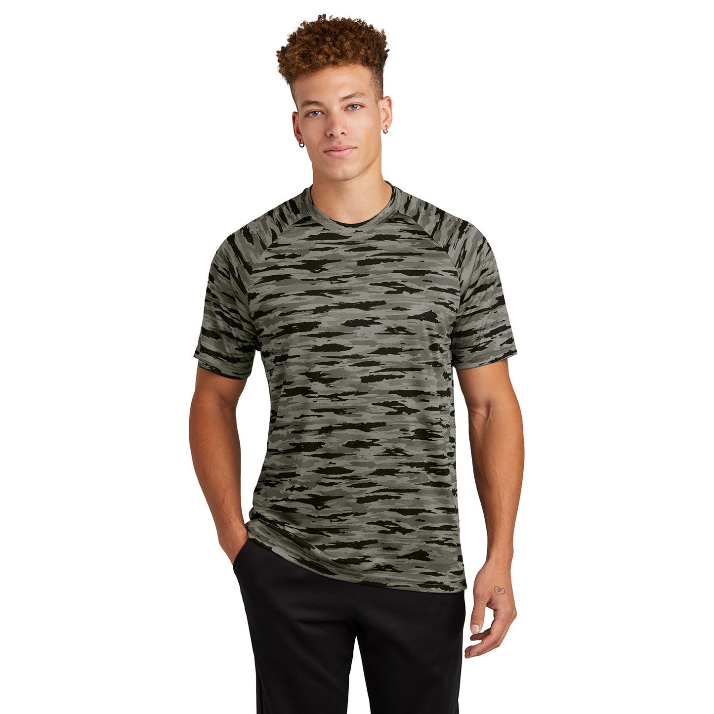Black Camo Tee - Sport-Tek - Moisture-Wicking Fabric