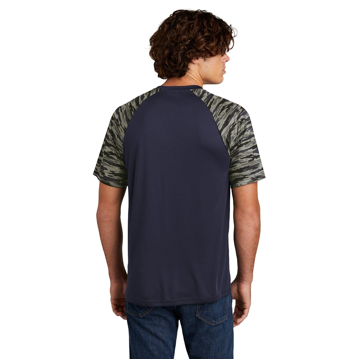 Black T-Shirts - Sport-Tek - Colorblock Design, Camo Pattern