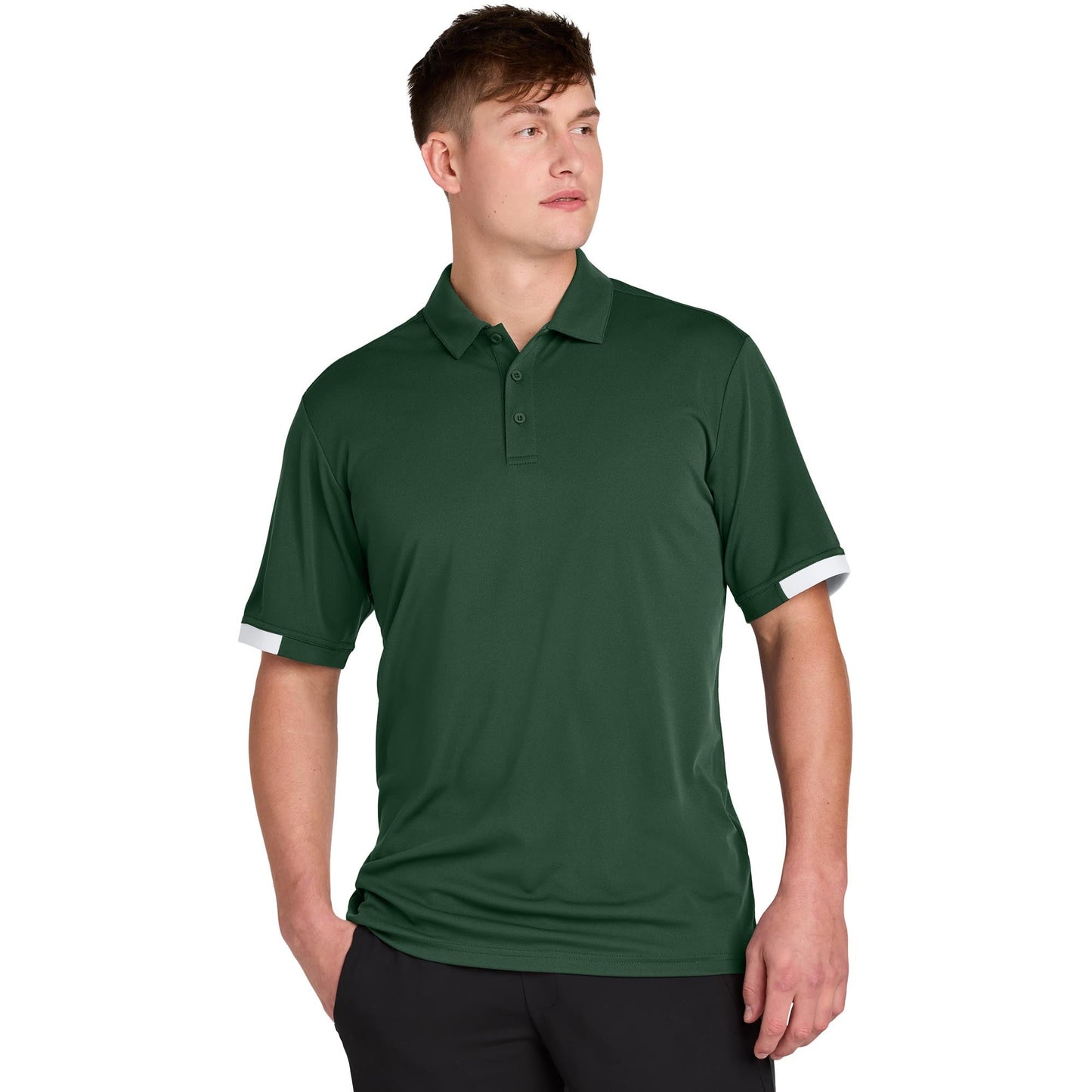 Black/Deep Red Polo Shirt - Sport-Tek - Moisture-Wicking