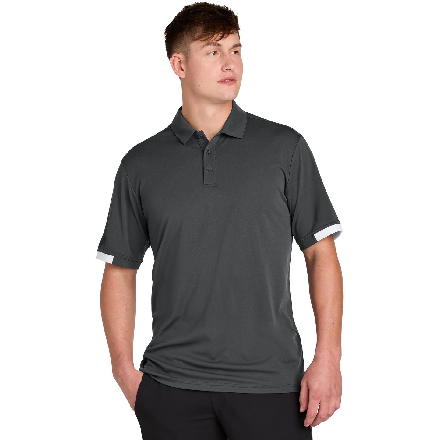 Black/Deep Red Polo Shirt - Sport-Tek - Moisture-Wicking