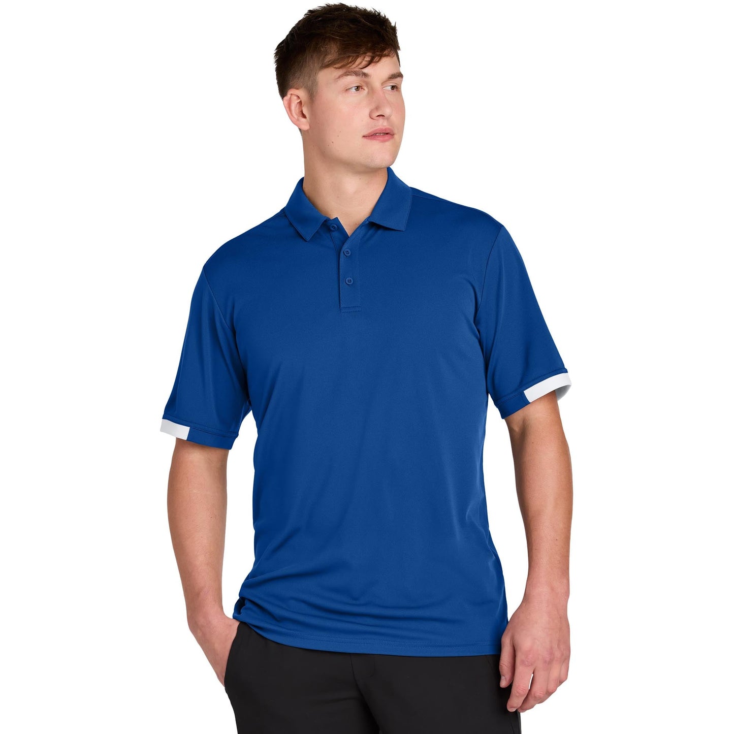 Black/Deep Red Polo Shirt - Sport-Tek - Moisture-Wicking