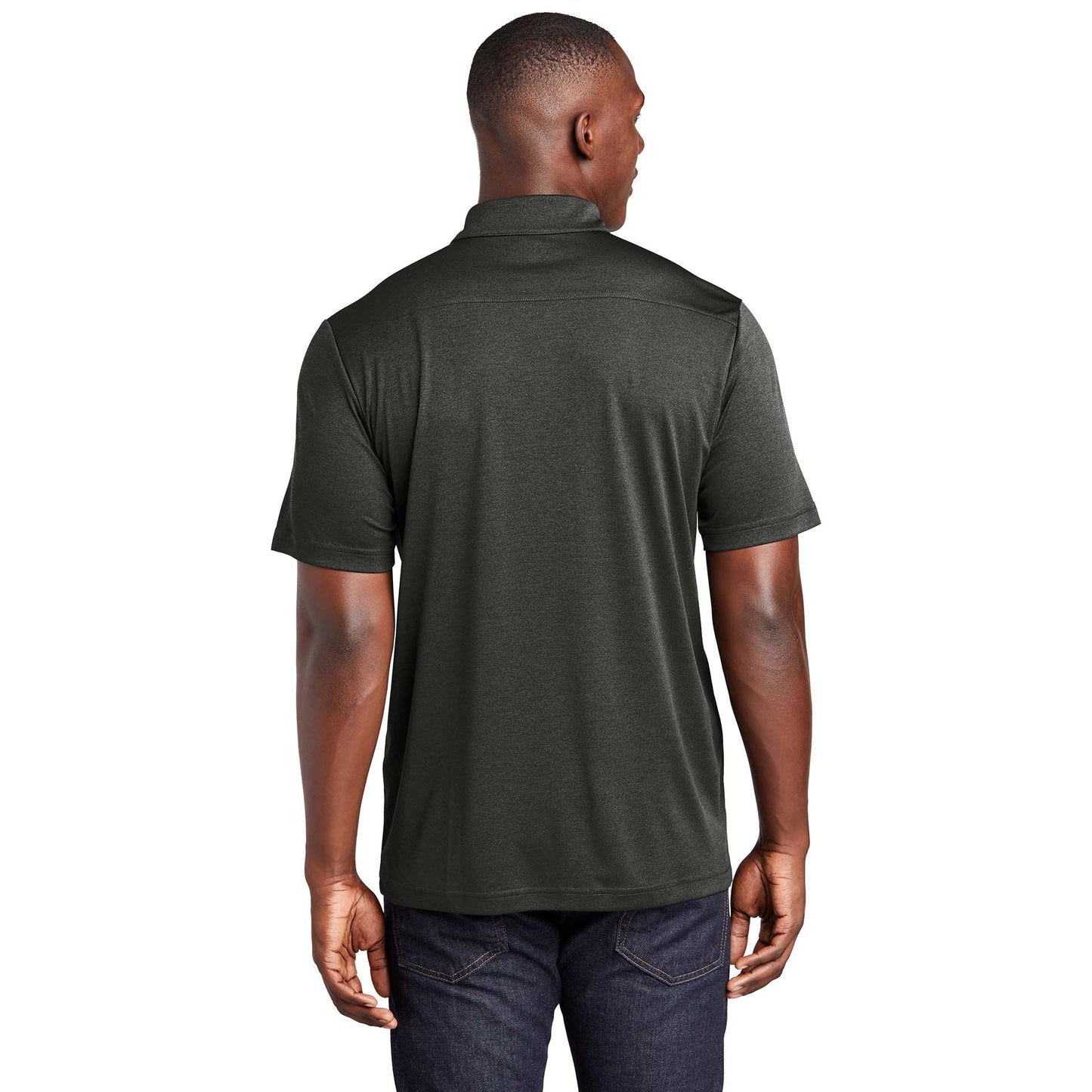 Black Heather Polo Shirts - Sport-Tek - Performance Fabric